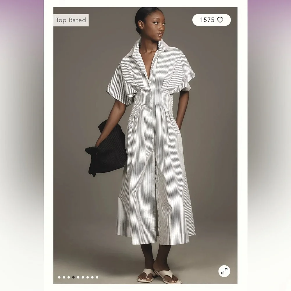 Anthropologie | Dresses | Copy Exquise Tobie Buttonfront Pleated